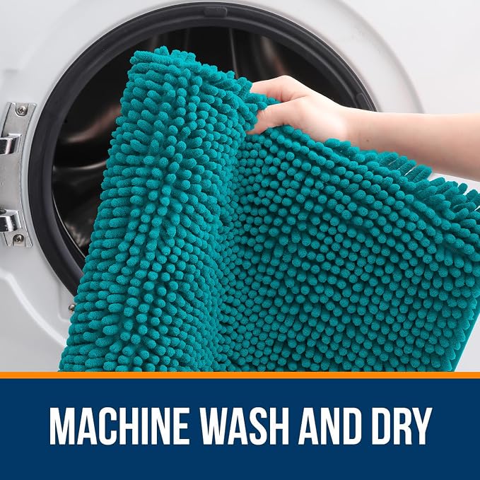 OLANLY Large Bathroom Rugs 40x24, Extra Soft Absorbent Chenille Bath Rugs