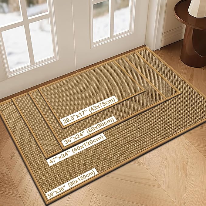 LEKEEPGO Door Mat 24"x47", Non Slip Door Mat Indoor Entrance, Rubber Backing
