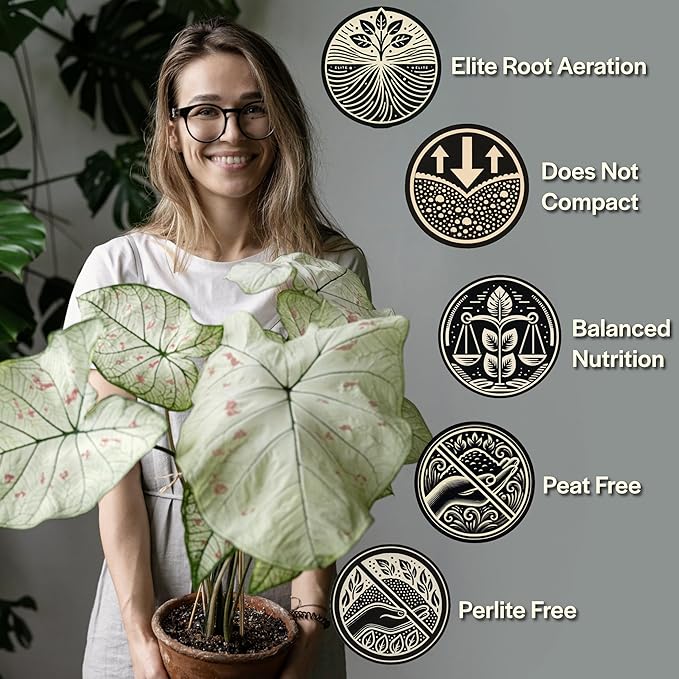 Craft Aroid Potting Mix- Elite Organic Alocasia, Philodendron, Monstera Soil Mix, Chunky, Well Draining Potting Soil for Indoor Plants, All Tropical Plants & Houseplants, Sustainable & Peat Free 1QT