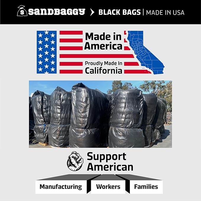 Sandbaggy Black Pallet Covers | Made in USA | Tarp Fits Large Pallets Up to 55" x 55" x 75" | Built w/ 6 Months UV Protection | Heavy Duty 1.5 Mil Thick Plastic (Pack of 4, 1.5 Mil Thick)