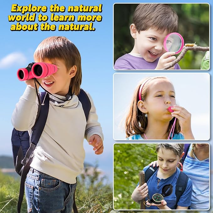 ESSENSON Kids Explorer Kit - Adventure Kit for Kids, Outdoor Explorer Kit with Binoculars, Summer Outdoor Toys for Kids Ages 4-8