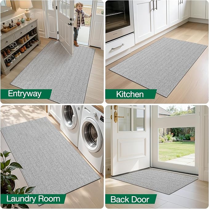 LUMI Ultra Thin Runner Rug for Hallway 2.7'x8', Non-Slip Entryway Rug