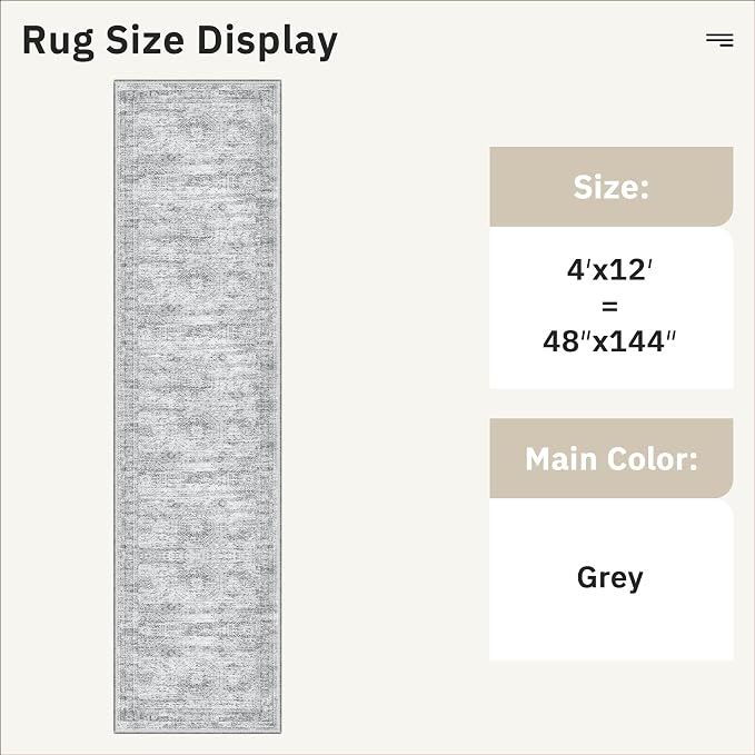 Soalmost 4x12 Wide Hallway Runners: Washable 12ft Runner Rug
