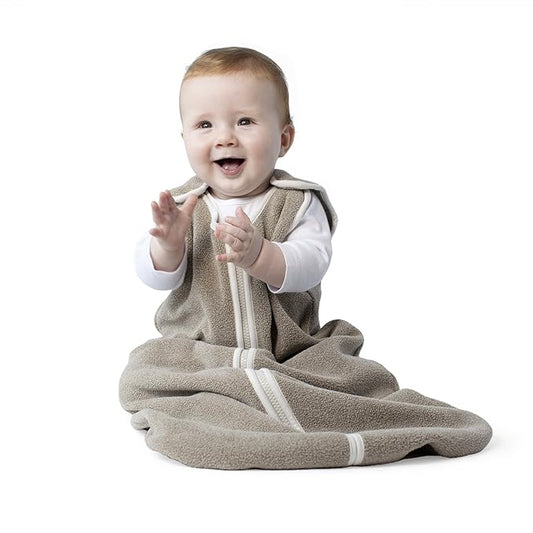 Baby Sleeping Bag Sack - Premium Polar Fleece, Indoor Wearable Blanket - Boys & Girls. Fits Infants, With Convenient Shoulder Straps for Safe & Comfortable Sleep, Mocha, Medium (6-18 Months)