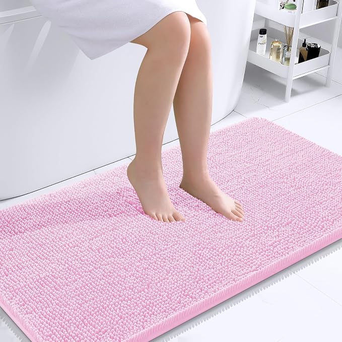 OLANLY Large Bathroom Rugs 40x24, Extra Soft Absorbent Chenille Bath Rugs