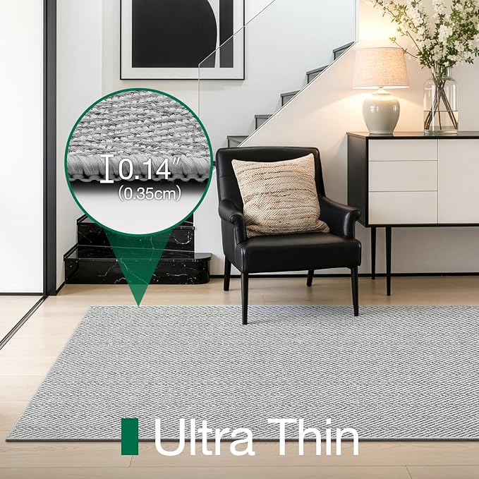 LUMI Ultra Thin Runner Rug for Hallway 2.7'x12', Non-Slip Entryway Rug