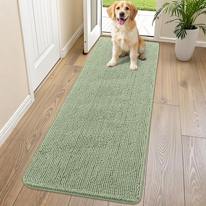 Smiry Dog Door Mat for Muddy Paws 70x24, Absorbent Dirt Trapper, Non-Slip