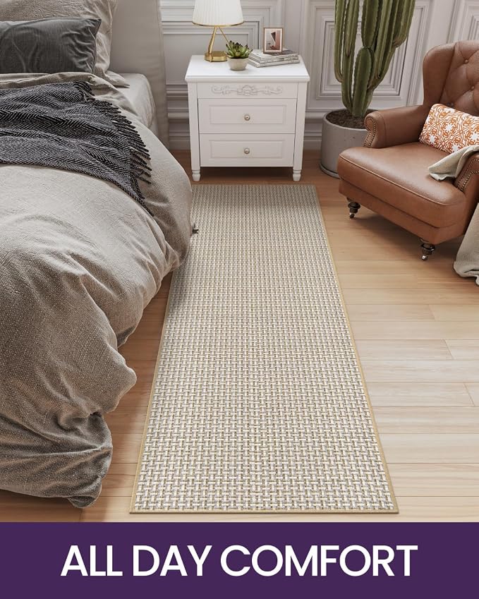 DEXI Hallway Runner Rug 2'4"x10', Non Slip Rubber Backed Runners Carpet