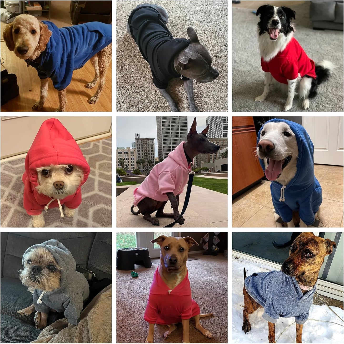 KOOLTAIL Basic Dog Hoodie - Soft and Warm Dog Hoodie Sweater with Leash Hole and Pocket, Dog Winter Coat, Cold Weather Clothes Sweatshirt for Small Medium Large Dogs Puppy Cat Boys Girls Red M