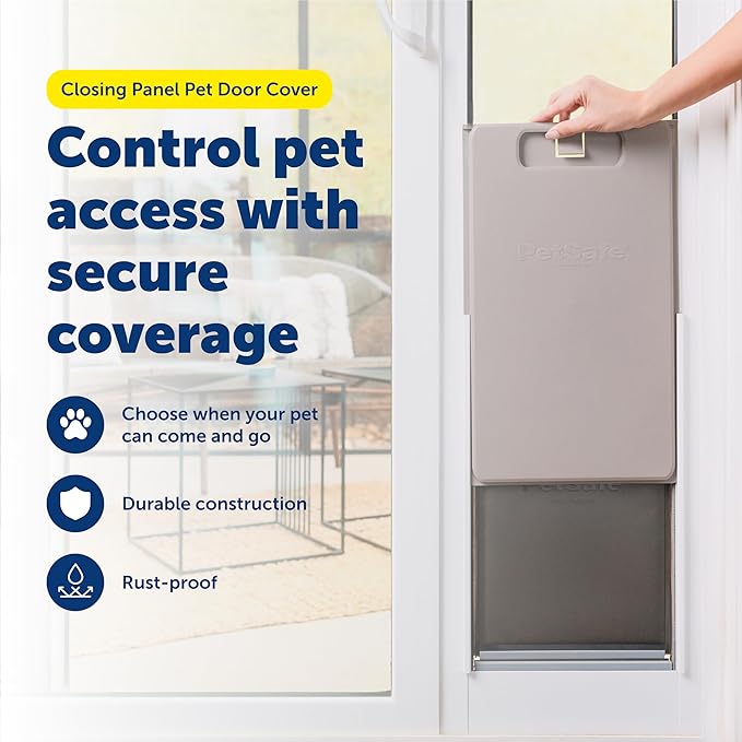 PetSafe Closing Panel Pet Door Cover - Restrict Pet Access - Durable Plastic Cover - Rust-Proof - Easy to Use - Medium