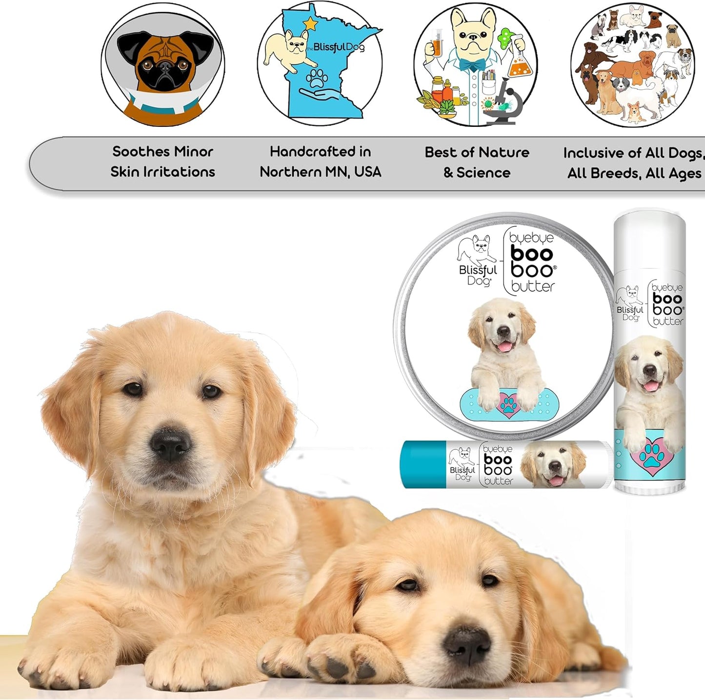 The Blissful Dog .15 oz Tube Golden Retriever Booboo Butter