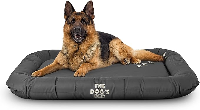 The Dog’s Bed Waterproof Dog Bed for XL Dogs, Grey – Durable Washable Dog Bed for Indoor & Outdoor Use, Tough Oxford Fabric, Removable Cover, Crate Kennel Car Travel Bed