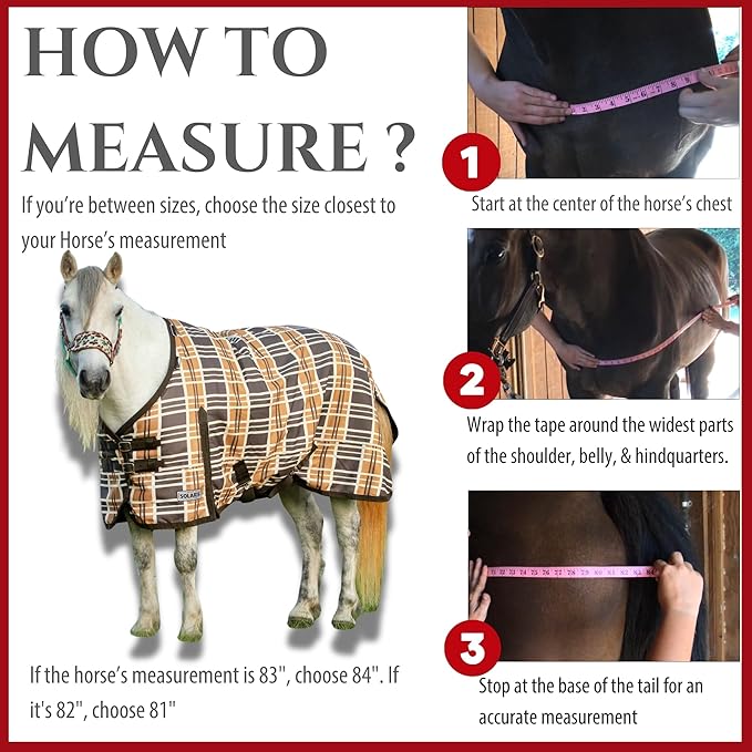 Jeffers Pony Poppins Solaris 1200 Denier Turnout Blanket Brown & Cream Plaid 54" - Waterproof, Breathable Horse Blanket with 0 gram Polyfill, No Insulation, Ideal Protection for Wind & Rain,