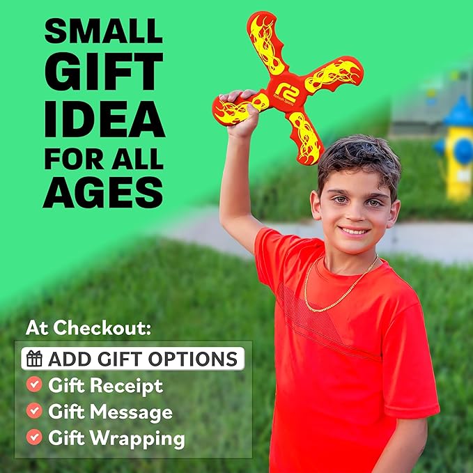 Boomerang for Kids - It Really Does Fly Back - Fun & Easy to Use Toy Gifts for Boys & Girls - Soft Foam Design Allows for Safe Play Perfect Beginner Toy Gift Idea & Kids Boy Birthday Party Activity