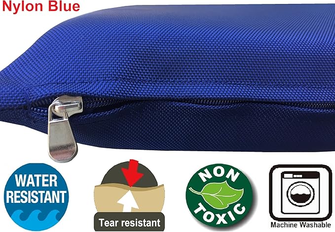 Dogbed4less Shredded Memory Foam Pillow Dog Bed with Waterproof Liner and Machine Washable Cover (Blue Nylon, Large 48"X29")