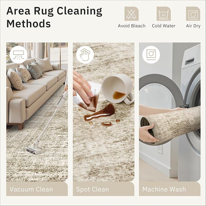 Soalmost 6x9 Area Rug for Living Room Washable 6x9 Rug Non-Slip Modern Rugs for