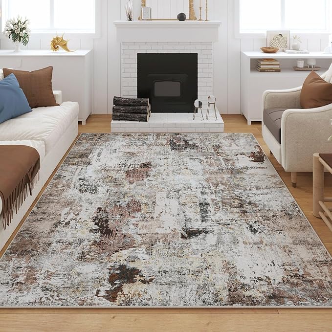 Rugcomf Modern Abstract Washable Rugs 8'x10'
