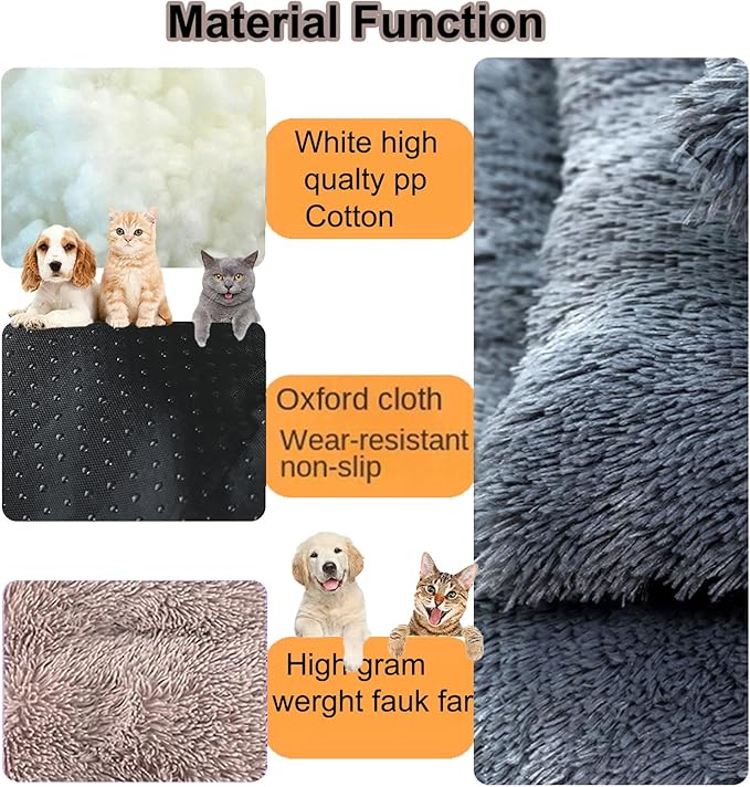 Dog Crate Mat, Dog Bed for Large Dogs, Comfy Fluffy Kennel Pad Anti-Slip for Dog beds & Furniture, Quilted Dog Bed for Pets for Medium/Small Dogs Cats (Color : Brown, Size : 20x14.9)