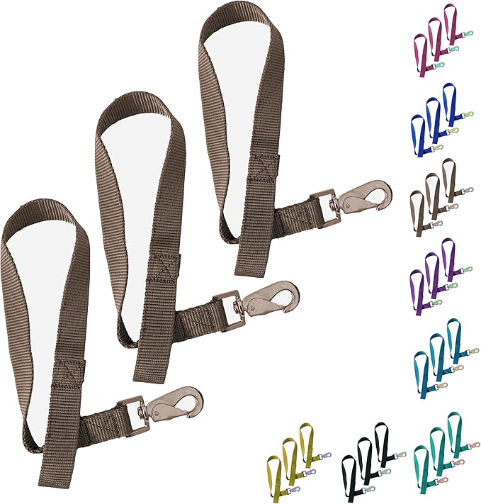 Majestic Ally Pack of 3 Horse Bucket Strap Hangers – Practical and Easy Design for Indoor or Outdoor Use -Set of 3,-1"x22"