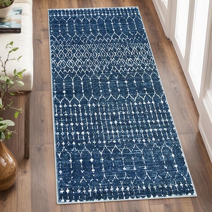 Lahome Moroccan Runner Rugs for Hallway 2x4 Bathroom Rugs Non-Slip Small Throw