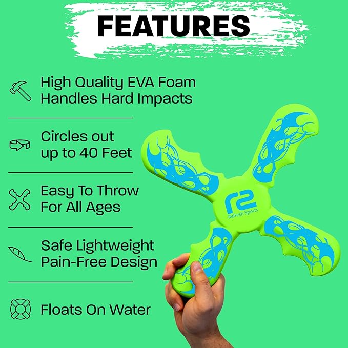 Boomerangs for Kids: Best Soft Flying Beach Toys for Kids - Cool Birthday Gifts for Boys & Girls - Sports Beach Games & Pool Toys - Outdoor Games & Fun for Boys Ages 8-12 & 4 5 6 7 8 9 10 11 12 13 14