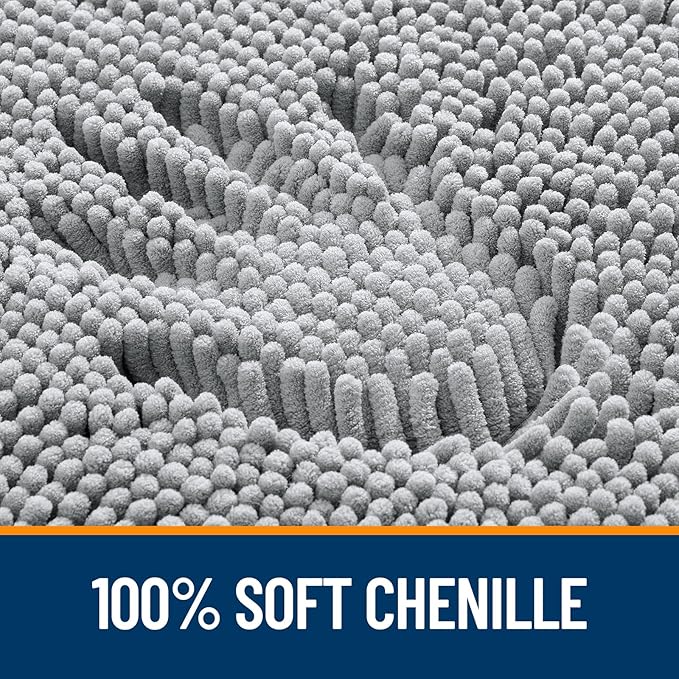 OLANLY Toilet Rugs U-Shaped 24x20, Extra Soft Absorbent Chenille Contour