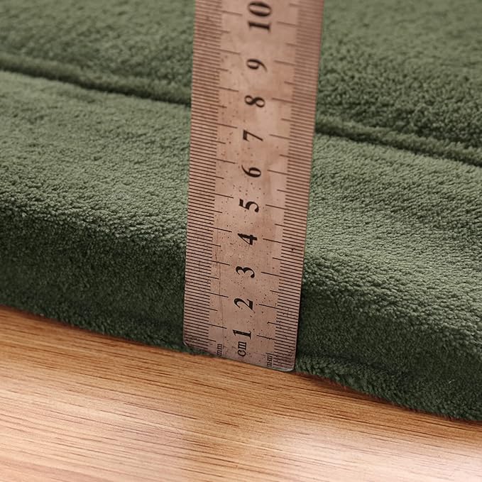 MAXYOYO Coral Velvet Area Rug, Thick Japanese Tatami Mat Living Room Carpet with Non-Slip Backing, Large Solid Color Mat for Bedroom Dormitory Yoga, Olive Green, 78 by 118 inch