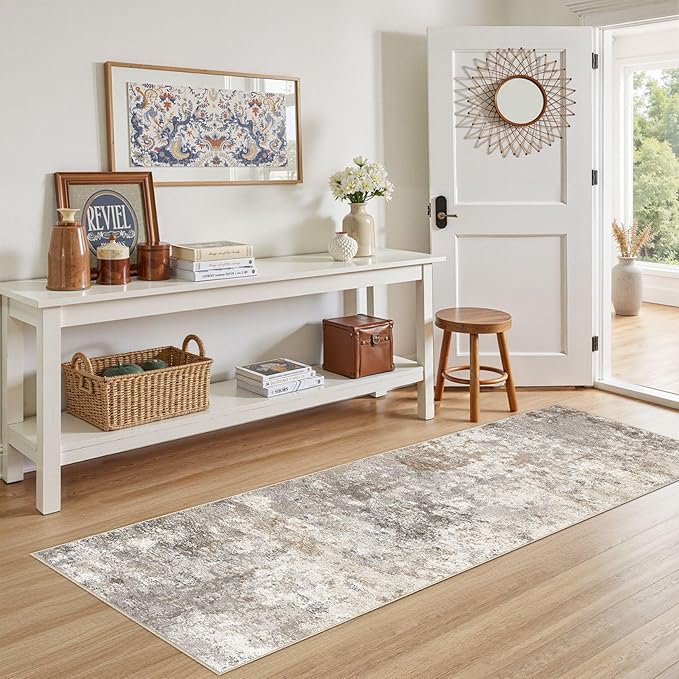 UERMEI 2x6 Washable Runner Rug for Hallway, Non Slip Low Pile Kitchen Carpet
