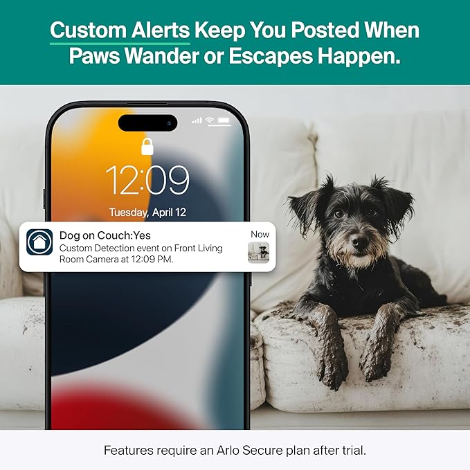 Arlo Essential Indoor Pan Tilt Security Camera 2K (2025 Release) - Wired Plug-in Power, Person Recognition, Animal Detection, Animated Preview, 1-Month Secure Plan, Auto Motion Tracking, 2 Cam, White