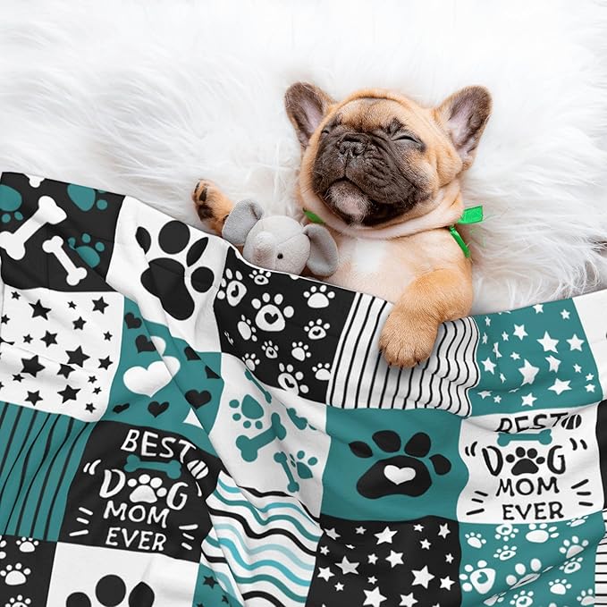 Paws Blanket for Dog Cat - Dog Puppy Blankets 40x30 Stripes Love Bones Throw Blanket for Couch