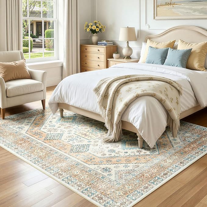 Lofus Vintage Living Room Rugs 5x7, Soft Machine Washable Area Rug