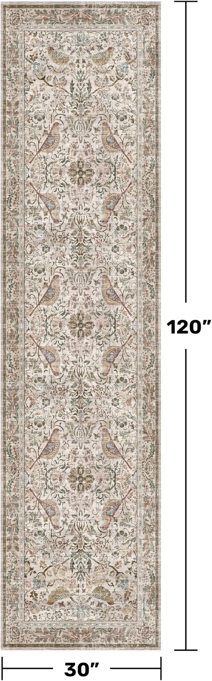 Hazo Haus Boho Moss 2'6"x10' Long Hallway Runner Rug