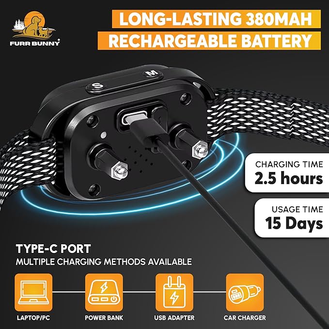 2026 Upgraded Intelligent Dog Bark Collar for Medium & Large Dogs (20 LBs-110 LBs)- Beep, Vibration & Safe Static Shock, 7 Sensitivity Levels Adjustment - Stops Excessive Barking (No Remote)