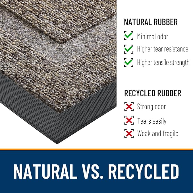 OLANLY Half Circle Door Mat Indoor Outdoor Entrance Welcome, Waterproof