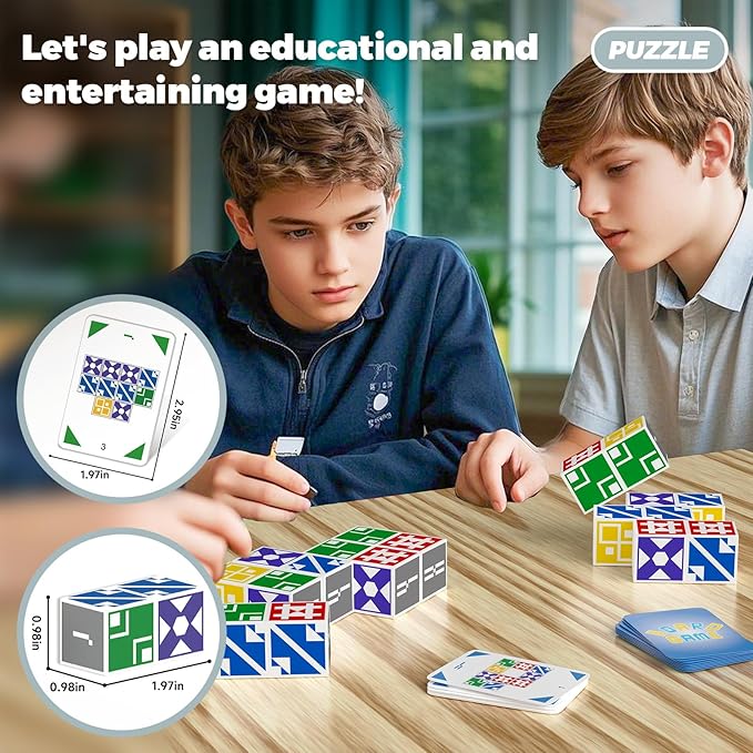 Matching Puzzle Game for Kids & Adults, Family Board Games Block for Boys & Girls Ages 4-8 8-12, 2+ Player Card Puzzles for Children 3+ Year Olds