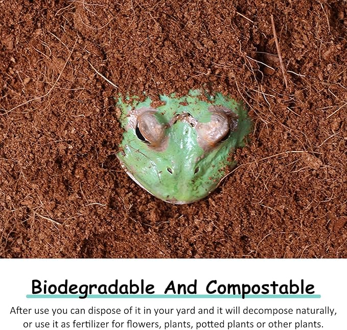 VCEPJH Loose Coconut Fiber Substrate, 2 Pack Natural Coco Coir Reptile Bedding Tarantula Substrate Soil Habitat Accessories for Tortoise Snake Bearded Dragon Spiders Hermit Crabs