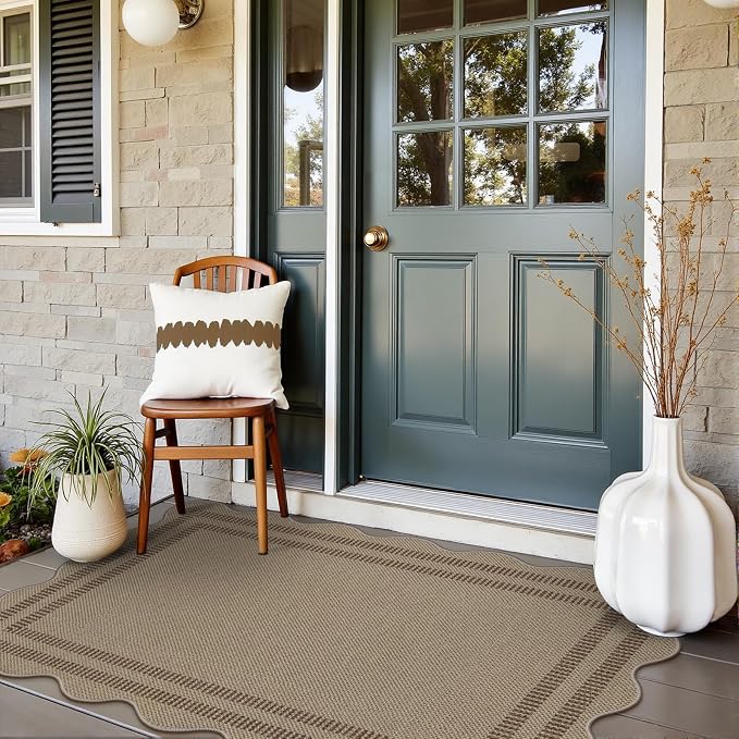 Modern Easy Jute Outdoor Patio Rug, 3x5 Washable Rugs