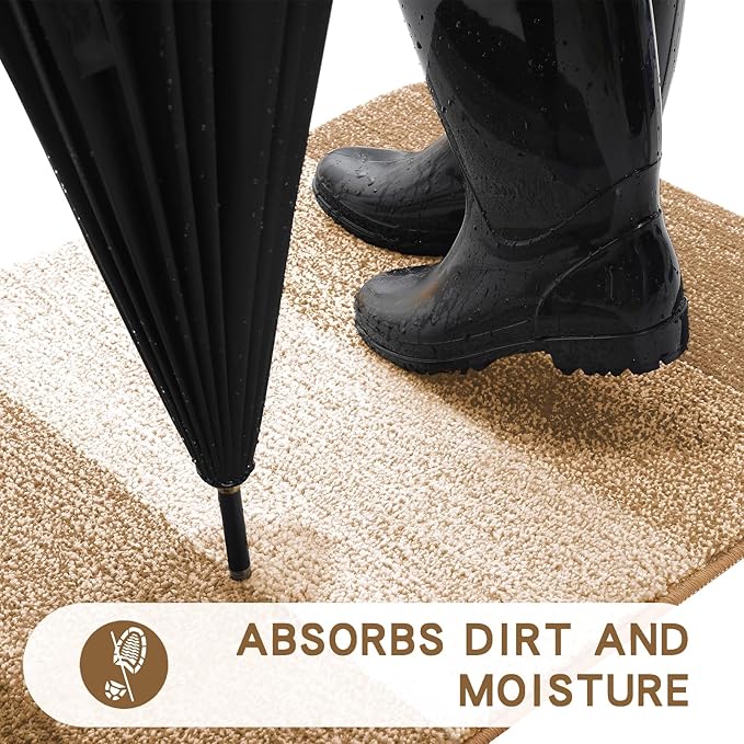 Kitinjoy Indoor Outdoor Door Mat, 48x32 Non-Slip Absorbent Dirt Trapper