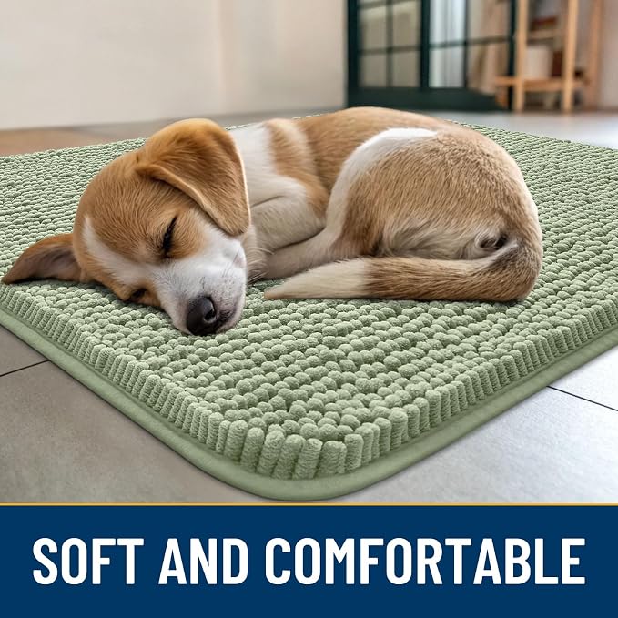 Smiry Dog Door Mat for Muddy Paws 70x24, Absorbent Dirt Trapper, Non-Slip