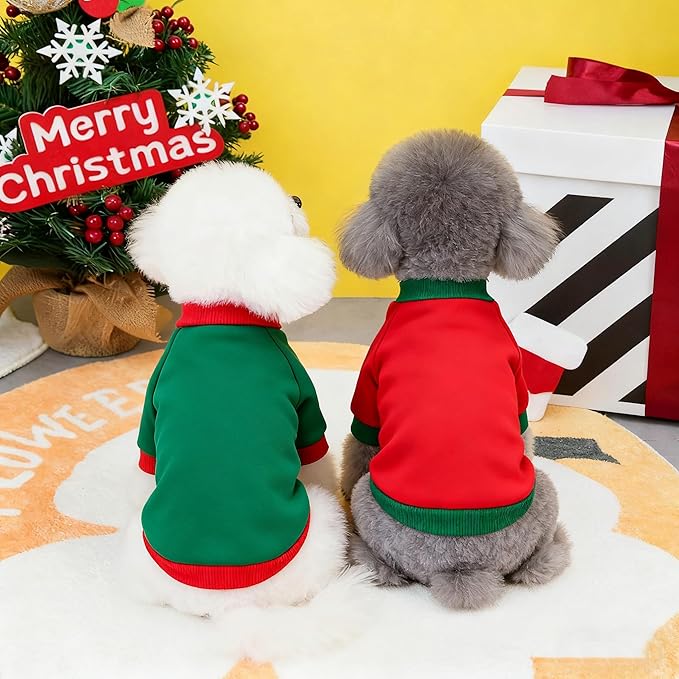 Custom Dog Hoodie, Personalized Sweatshirt with Photo Text Name Logo, Customized Hooded Sweater for Small Medium Large Dogs & Cats (Green + Red Sleeves, Large)