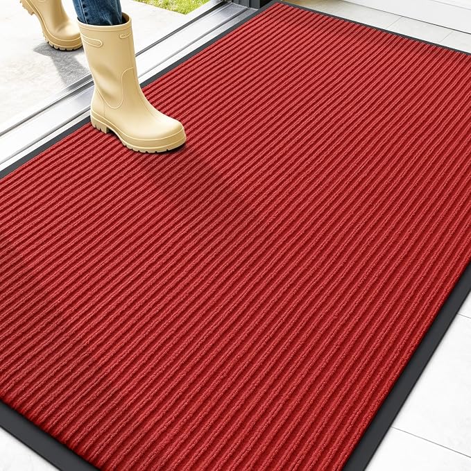 OLANLY Front Door Mat Indoor Outdoor Entrance, Waterproof Heavy Duty Doormat