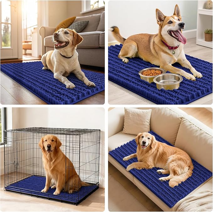 Smiry Dog Door Mat for Muddy Paws 30x20, Absorbent Dirt Trapper, Non-Slip