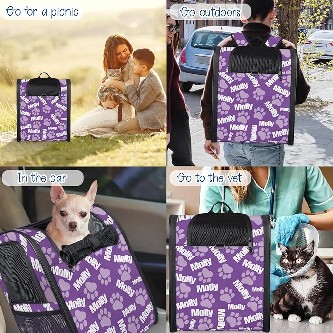 Cat Backpack Carrier-Customizable, Breathable Pet Carrier Backpack for Outdoor Travel/Vet Visits/Daily Use, Adjustable & Secure Design for Small Dogs and Cats Style5