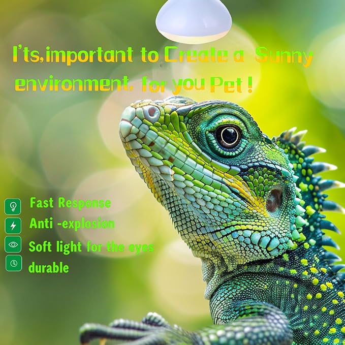 Reptile Heat Lamp Used in Reptiles 75W 100W Heat Lamp Bulbs for Reptiles 2 Pack Amphibians Basking Heat Lamp Bulbs UVA Daylight Basking Light (50Watts)