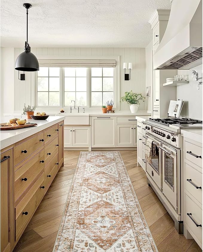 Lahome Boho Carpet Runners for Hallway 2x10 Washable Non-Slip Runner Rug Non-Shedding Lightweitht Long Kitchen Carpet, Oriental Distressed Print Floor Mat for Entrance Laundry Room Foyer