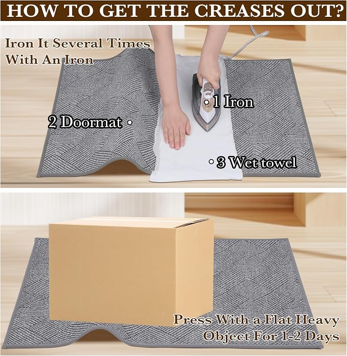 Indoor Door Mat 36"x59" Large, Low-Profile Welcome Front Door Mat Indoor