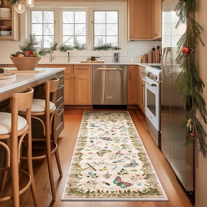 Machine Washable Hallway Runner Rugs: 2'6"x8' Kitchen Runner Stain Resistant