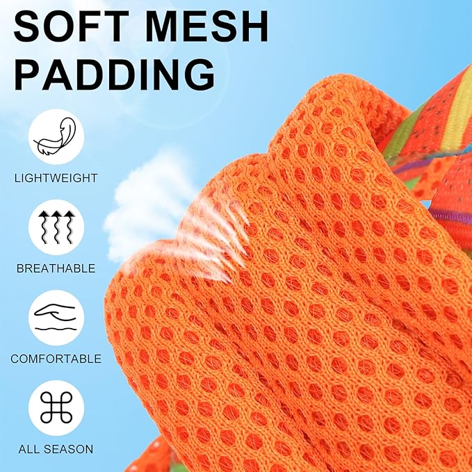 BEAUTYZOO Dog Harness for Small Dogs,No Pull Dog Harness and Leash Set,Soft Escape Proof Puppy Vest Harness with Handle,Reflective Lightweight Step in Harness for Girl Boy Dogs,Orange_Print XS