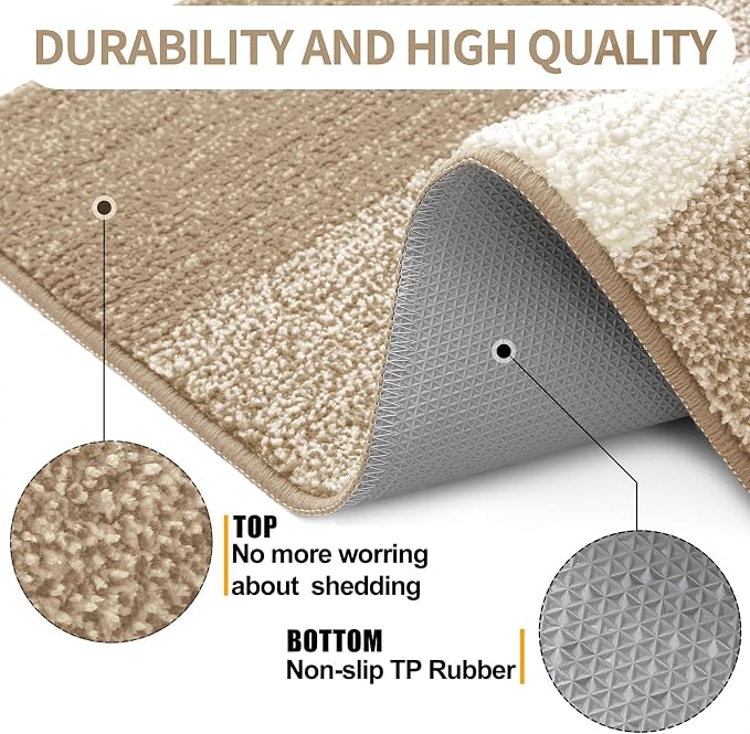 Kitinjoy Indoor Outdoor Door Mat, 54x32 Non-Slip Absorbent Dirt Trapper