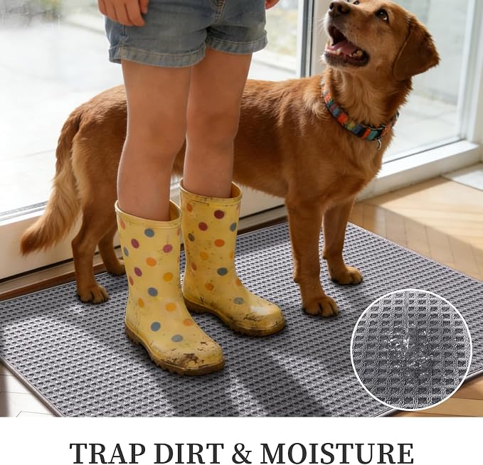 YIHOUSE Indoor Door Mat 24" x 36", Non-Slip Washable Entryway Mat, Dirt Trapper